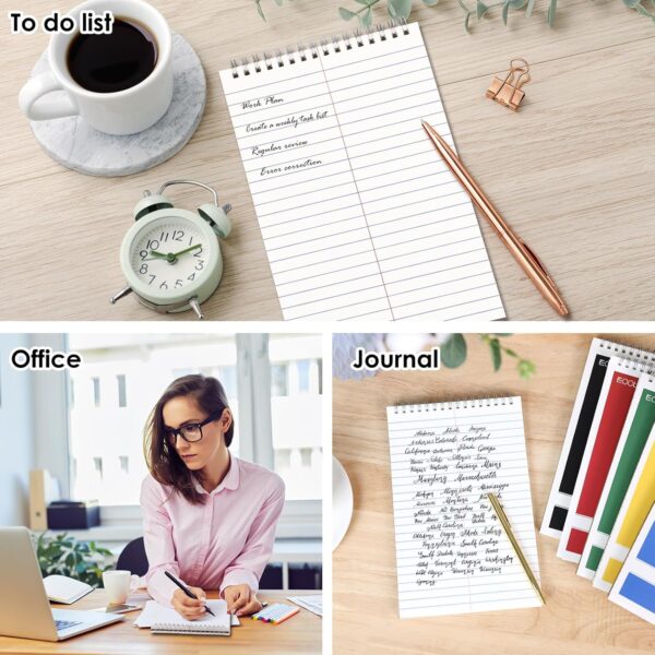 LABUK 15 Pack Steno Pads 6x9 Inches 80 Sheets Spiral Steno Notebooks Gregg Rule, Pocket Notebooks Colorful Covers with Top Spiral Pads for School, University, College, Work, Office