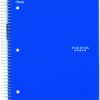 Five Star 06210 Wirebound 3-Subject Notebook, College Rule, 11 x 8 1/2, 150 Sheets, Assorted