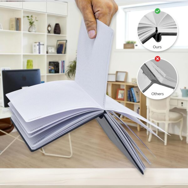 Nextnoid Lined Notebook Journal for Men - 120 GSM Thick Paper - 160 Pages - A5 Hardcover Notebook for Work - Ideal for Writing, Journaling, and Note-Taking (Black)
