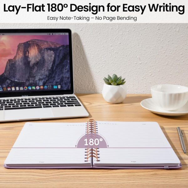 CICPAP Lined Spiral Journal Notebook, A5 College Ruled Notebook for Journaling, Note-Taking, and Daily Planning, Durable Hardcover with an Elegant Design, Purple