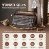 YUNZII QL75 Wireless Typewriter Hot Swap Retro Mechanical Keyboard,Punk Round Keycaps,RGB Backlit QMK/VIA Programmable, Multi-Device Keyboard with 2.4GHz/Type-C/BT5.0 (Wood, Cocoa Cream V2 Switch)