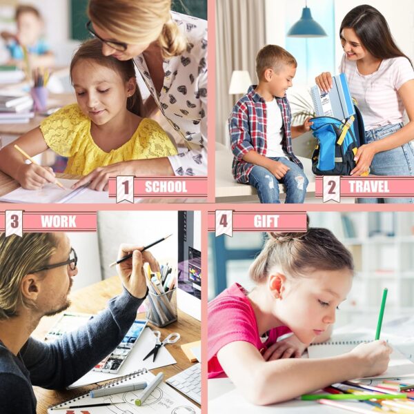 81wV9NjfqUL._AC_SL1500_.jpg OWSC 4 Pack Lined Spiral Notebook, 5.9 x 8.3 Inches Notebooks for Work, School and Journal with 110 GSM Thick Paper, Small Notebook with 80 Sheets/160 Pages, Notebooks College Ruled for Note Taking