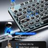 81xZzGw2nL._AC_SL1500_.jpg Typewriter Style Mechanical Gaming Keyboard Blue Switch, Rainbow LED Backlit Wired Computer Keyboards Mouse and Pad Combo, Metal Panel Retro Punk Round Keycaps, 104 Keys Anti-Ghost for PC Laptop Gamer