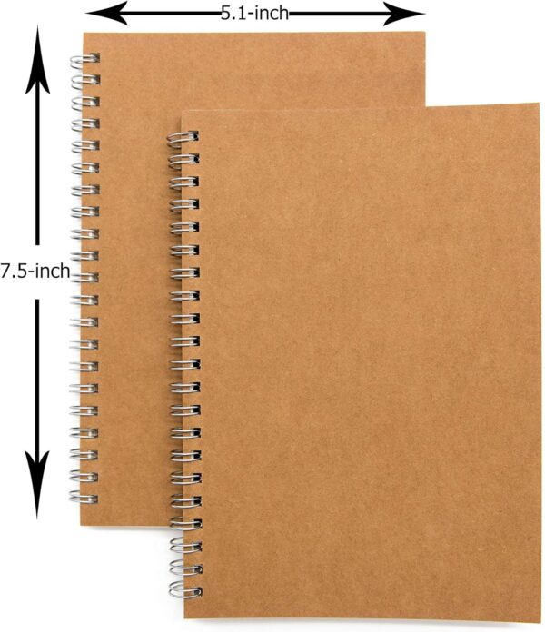 81z2A2g0mPL._AC_SL1500_.jpg Soft Cover Spiral Notebook Journal 2-Pack, Blank Sketch Book Pad, Wirebound Memo Notepads Diary Notebook Planner with Unlined Paper, 100 Pages/ 50 Sheets, 7.5 inch x 5.1 inch (Brown)