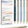 Taja Gel Pens, 6 Pcs Quick Dry Black Gel Ink Taja Gel Pens, 6 Pcs Quick Dry Black Gel Ink Pens, 0.5mm Fine Point Smooth Writing Pens for Journaling and Note Taking, Cute Aesthetic Pens for Women & Men-Pastel