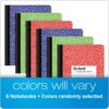 Oxford Composition Notebooks, 6 Pack, Cover Colors Vary, Wide Ruled Paper, 9-3/4 x 7-1/2 Inch School Journals, Assorted Marble Covers, 100 Sheets, per Book (63762)