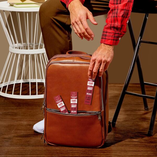 Chomps Snack Size Grass-Fed and Finished Smoky BBQ Beef Jerky Snack Sticks 0.5oz 24-Pack - Keto, Paleo, Whole30, 4g Lean Meat Protein, Gluten-Free, Zero Sugar Food, Non-GMO Chomplings