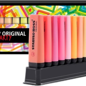 STABILO Highlighter BOSS ORIGINAL - ARTY - Deskset of 23 - Assorted Colors, Chisel Tip, Anti-Dry Out Technology